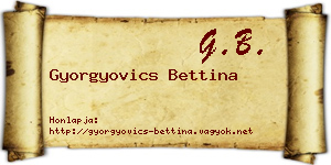 Gyorgyovics Bettina névjegykártya